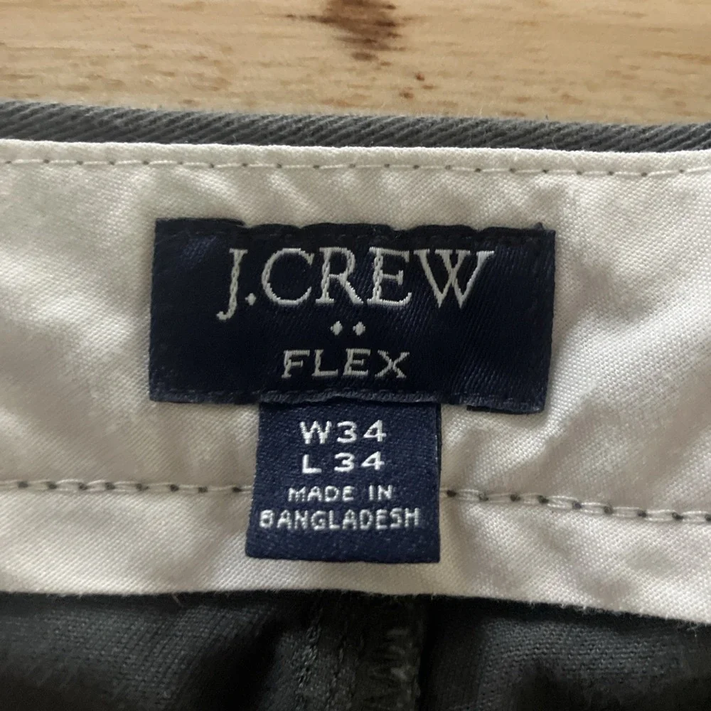 J.CREW Men's Stretch Pants Grey Size 34X34 Slim Fit